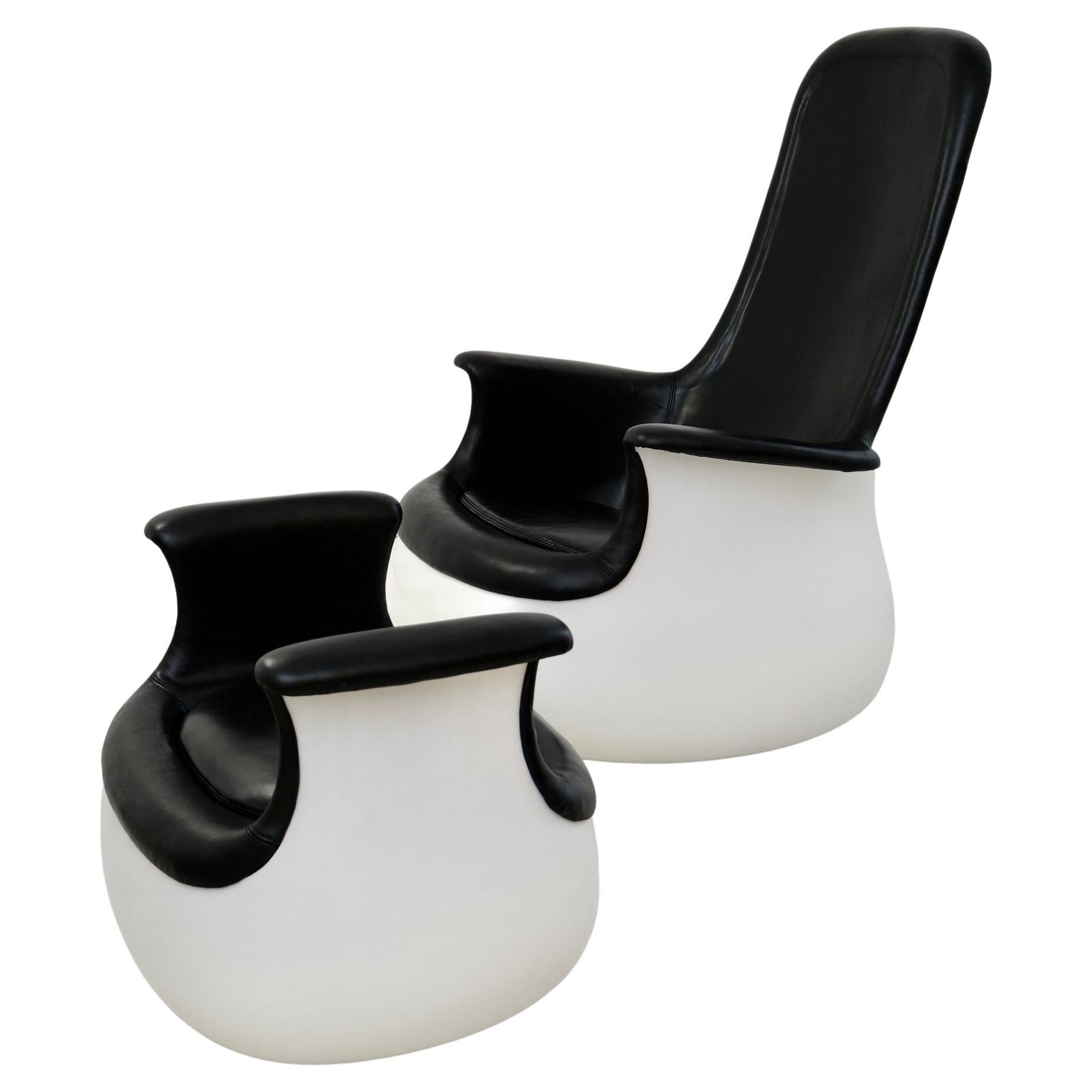 Culbuto armchair & ottomane by Marc Held for Knoll International For Sale