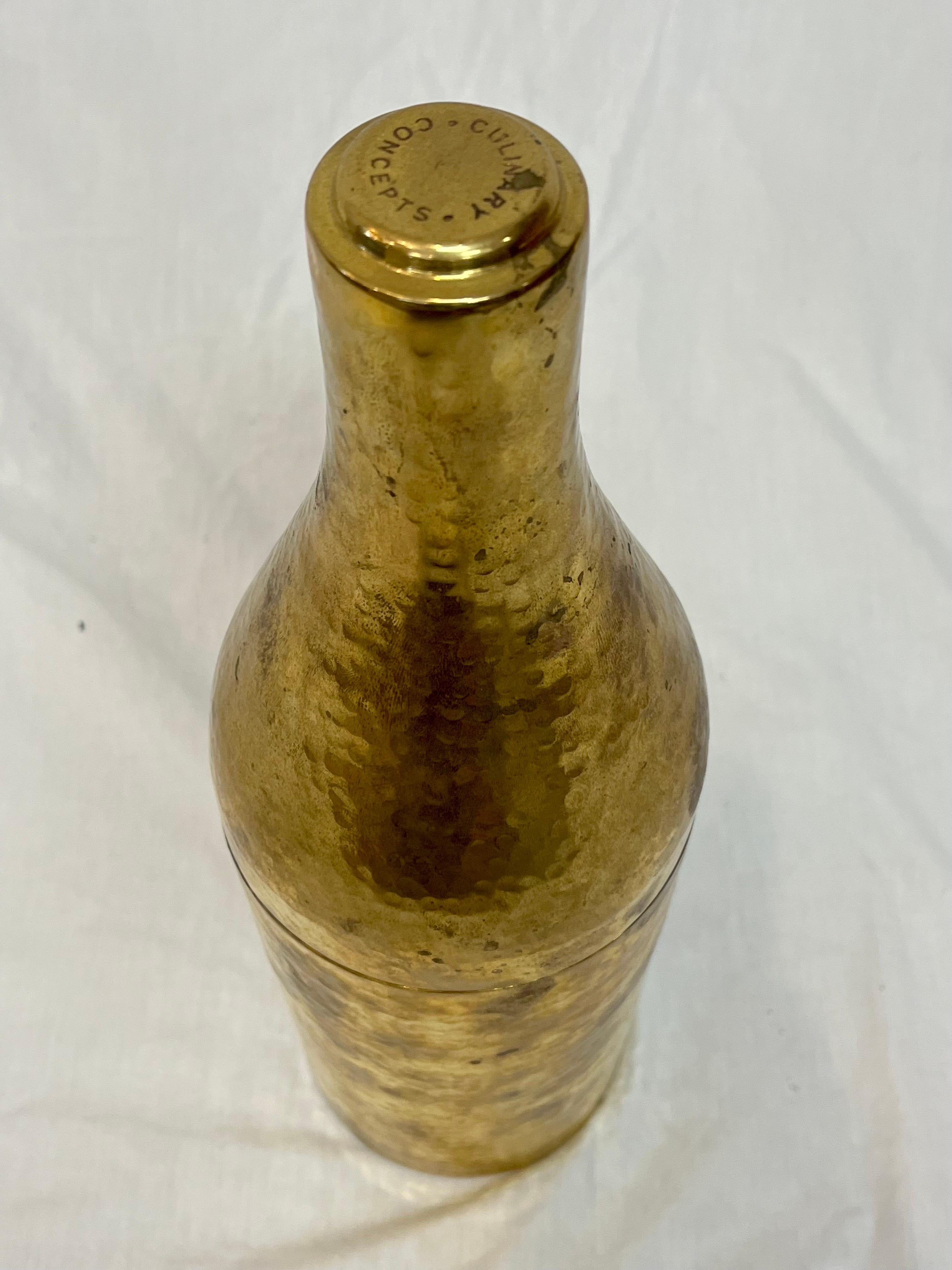 Mid-Century Modern Culinary Concepts Contemporary Brass Figural Wine Bottle Holder