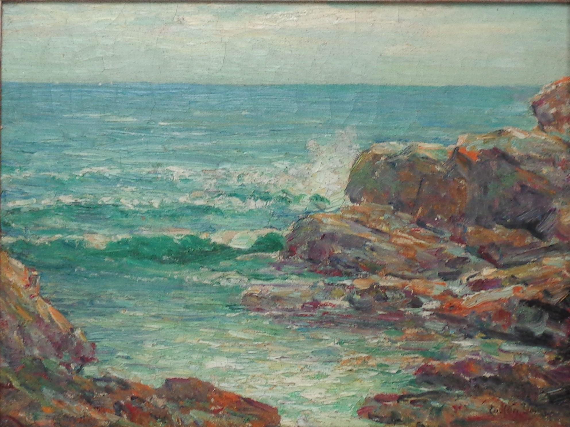 Impressionistic Maine Seascape Oil Painting Cullen Yates NA Salmagundi Artist For Sale 1