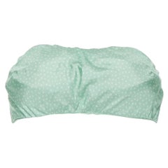 CULT GAIA 100% silk pastel green polkadot padded tie back strapless bandeau XS