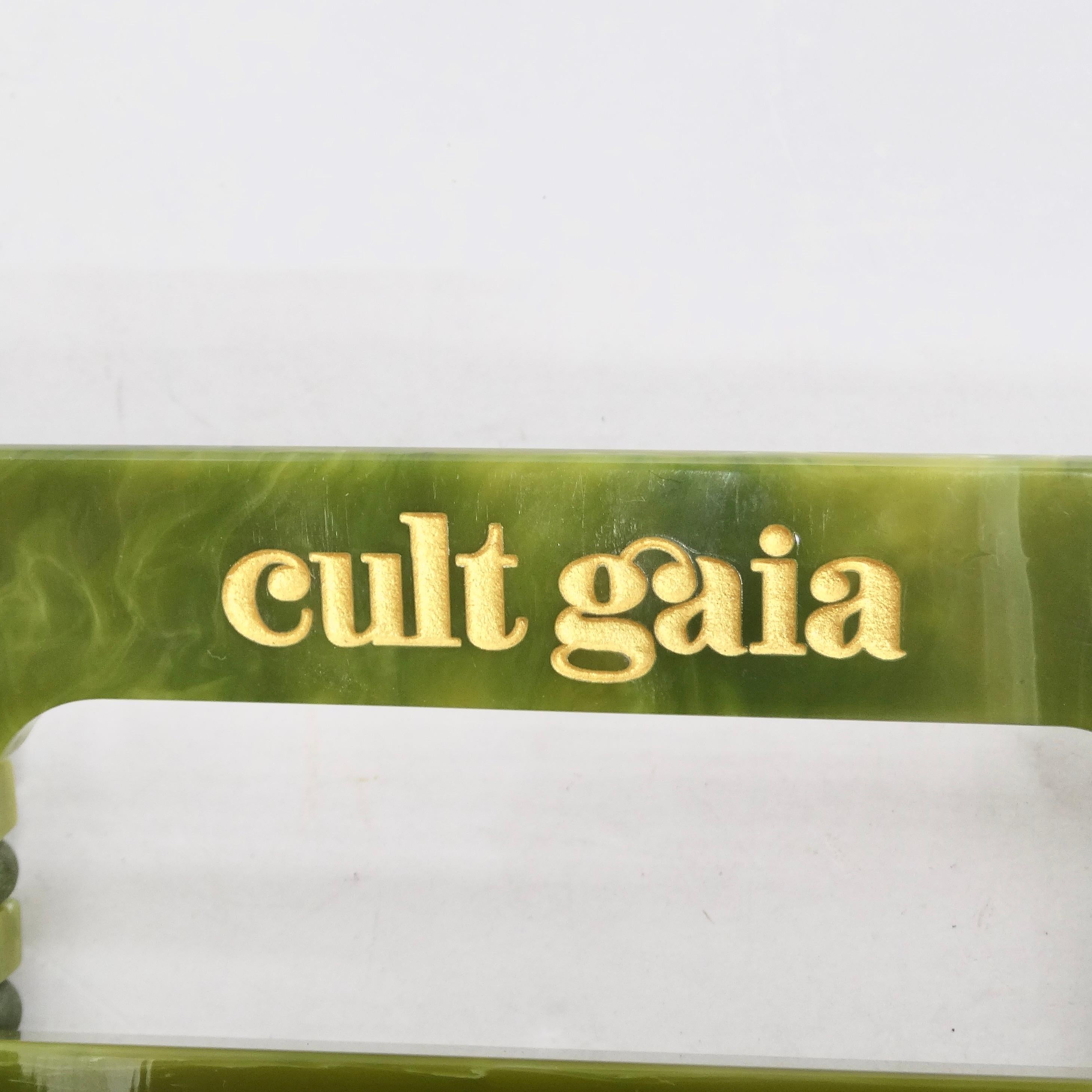 Cult Gaia Acrylic Ark Bag Green For Sale 5