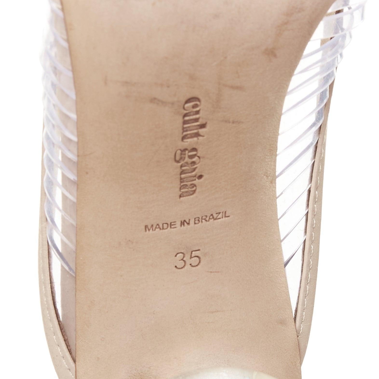 CULT GAIA Alia durchsichtige PVC-Kugeln Absatz Vinyl nude Lederbesatz Pantoletten EU35 im Angebot 5