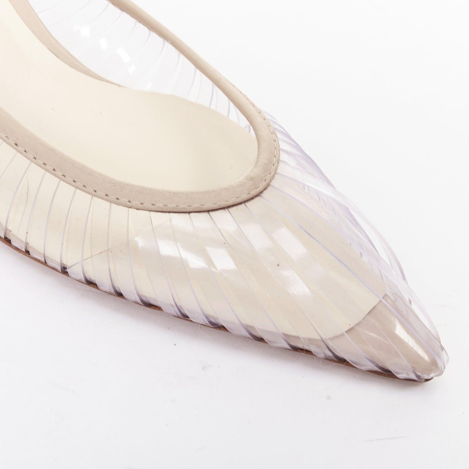 CULT GAIA Alia durchsichtige PVC-Kugeln Absatz Vinyl nude Lederbesatz Pantoletten EU35 im Angebot 2