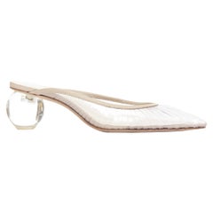 CULT GAIA Alia durchsichtige PVC-Kugeln Absatz Vinyl nude Lederbesatz Pantoletten EU35