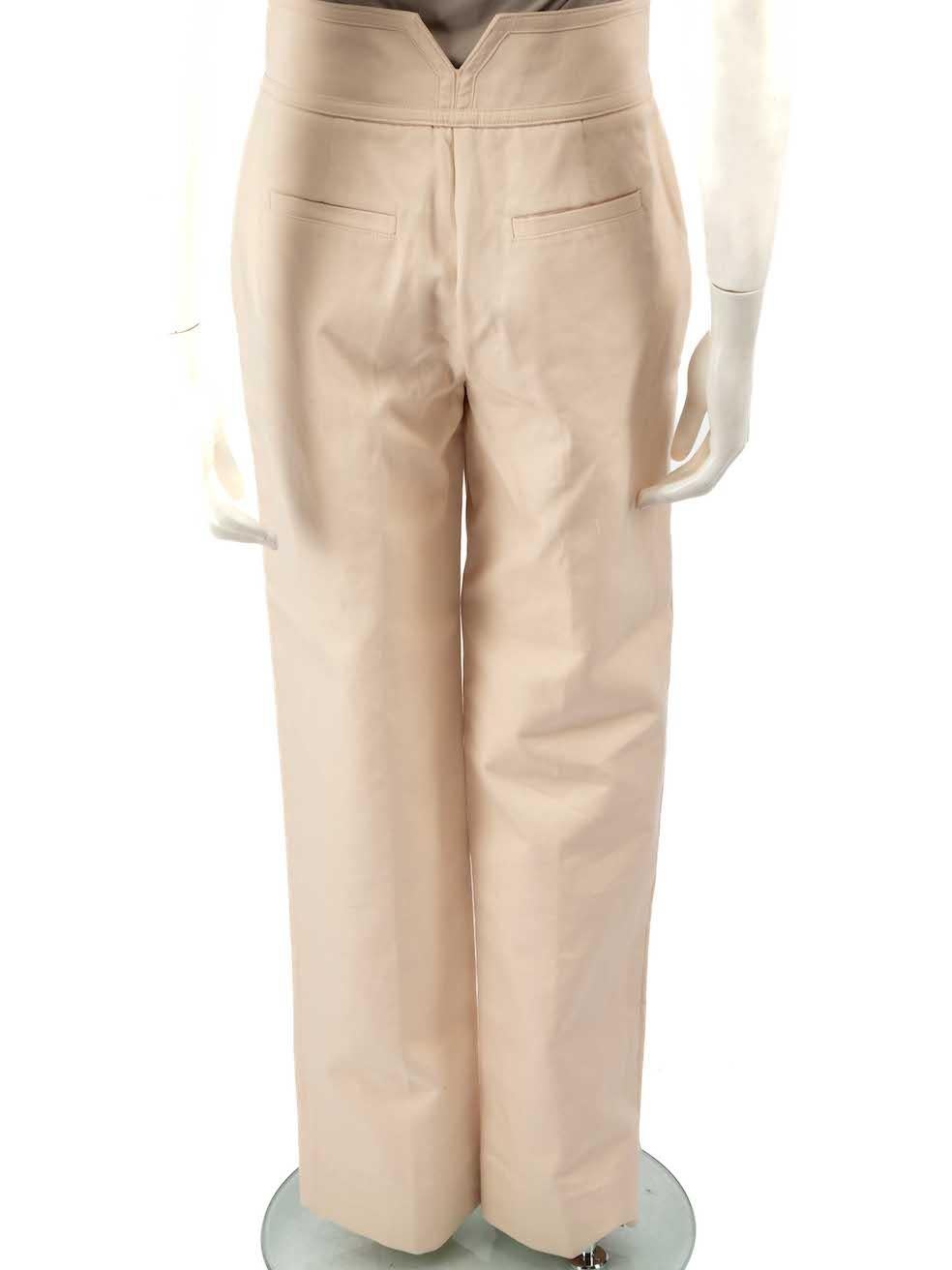 Cult Gaia Beige Gardenia Straight Leg Trousers Size S In New Condition In London, GB