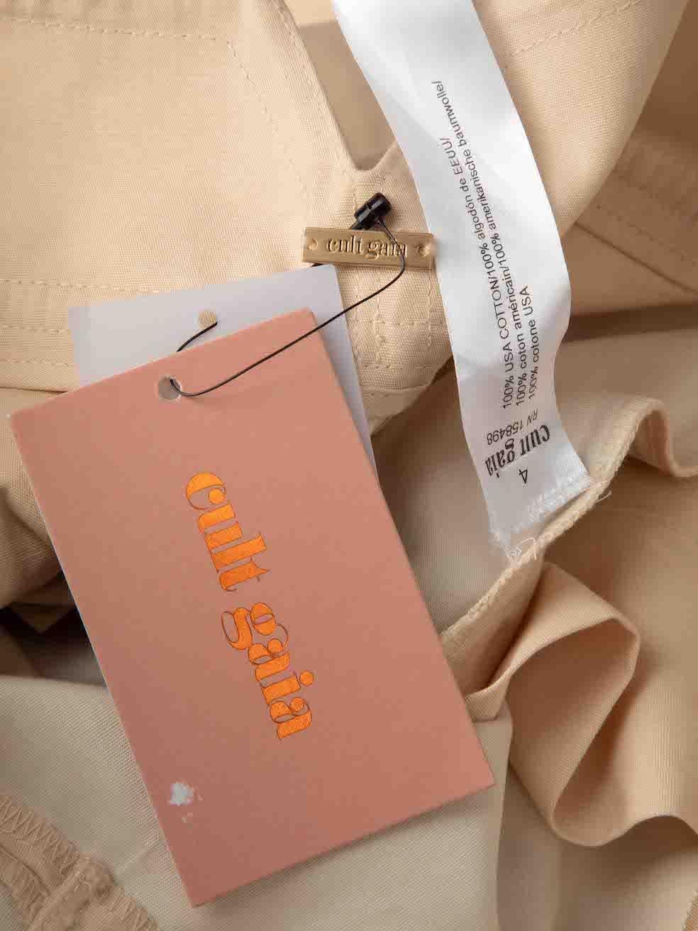Cult Gaia Beige Gardenia Straight Leg Trousers Size S 1