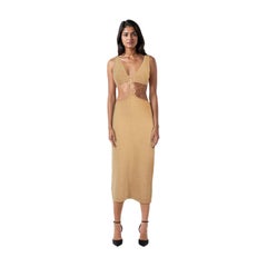 Cult Gaia Beige Knit Cut Out Maxi Dress Size S