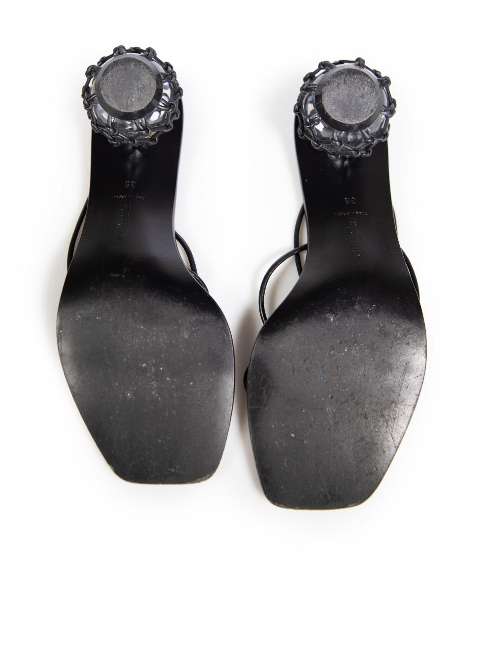 Cult Gaia Black Leather Kelly Slide Sandals Size IT 38 1