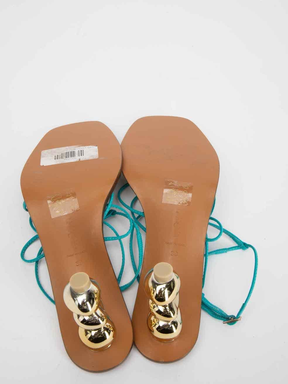 Women's Cult Gaia Blue Strappy Sculpture Heeled Sandals Size IT 39