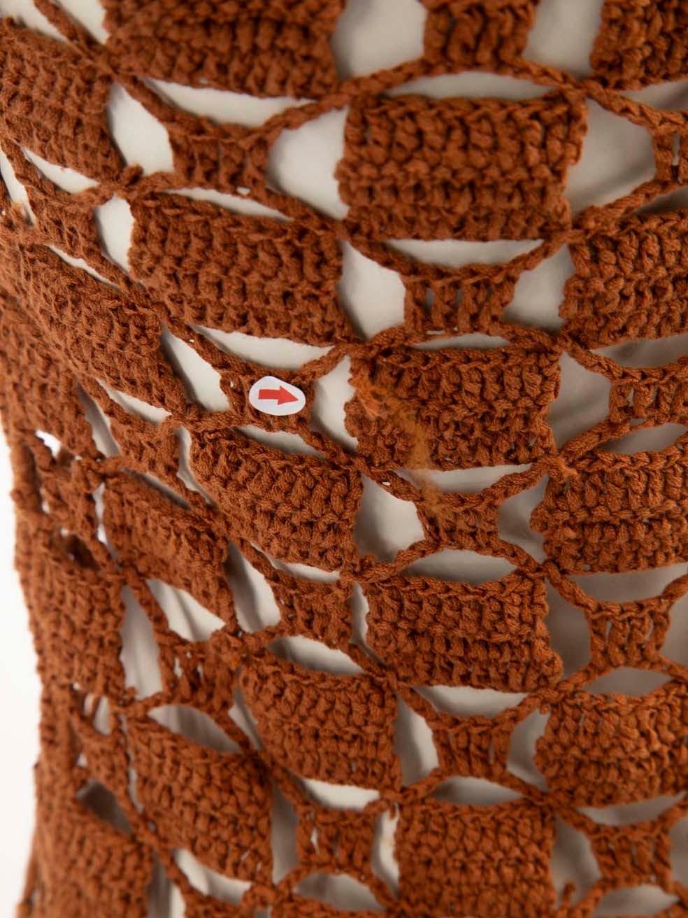 Donna Cult Gaia - Mini abito marrone all'uncinetto taglia XS in vendita