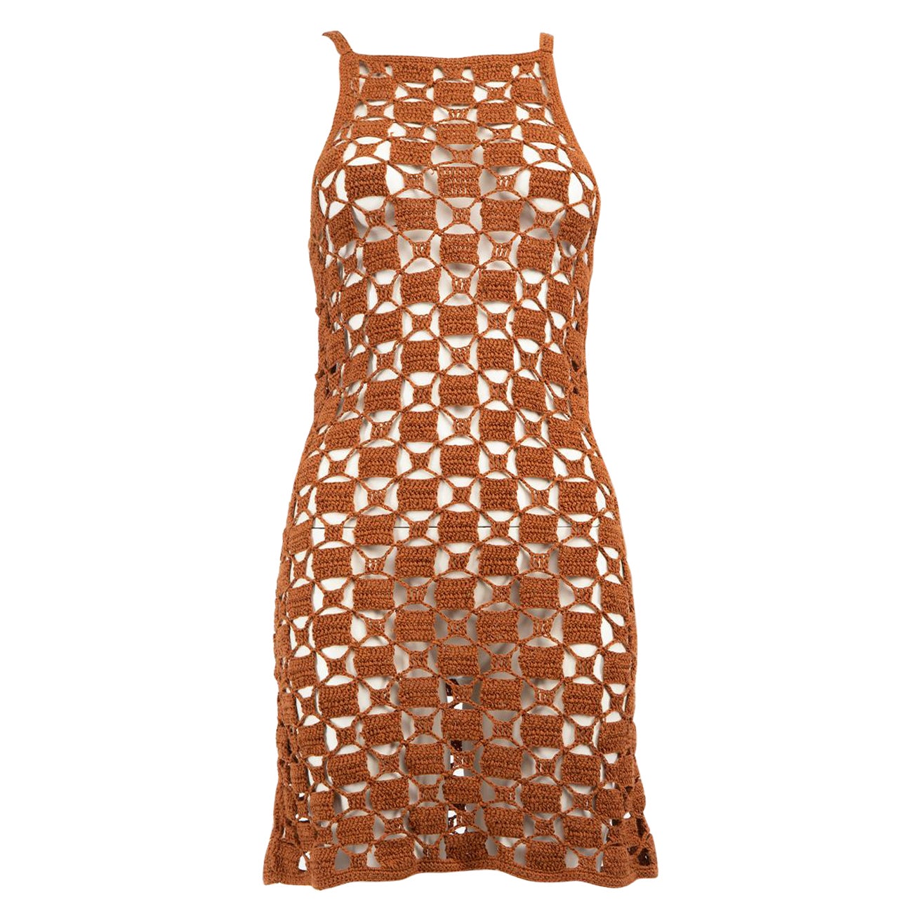 Cult Gaia Brown Crochet Mini Dress Size XS