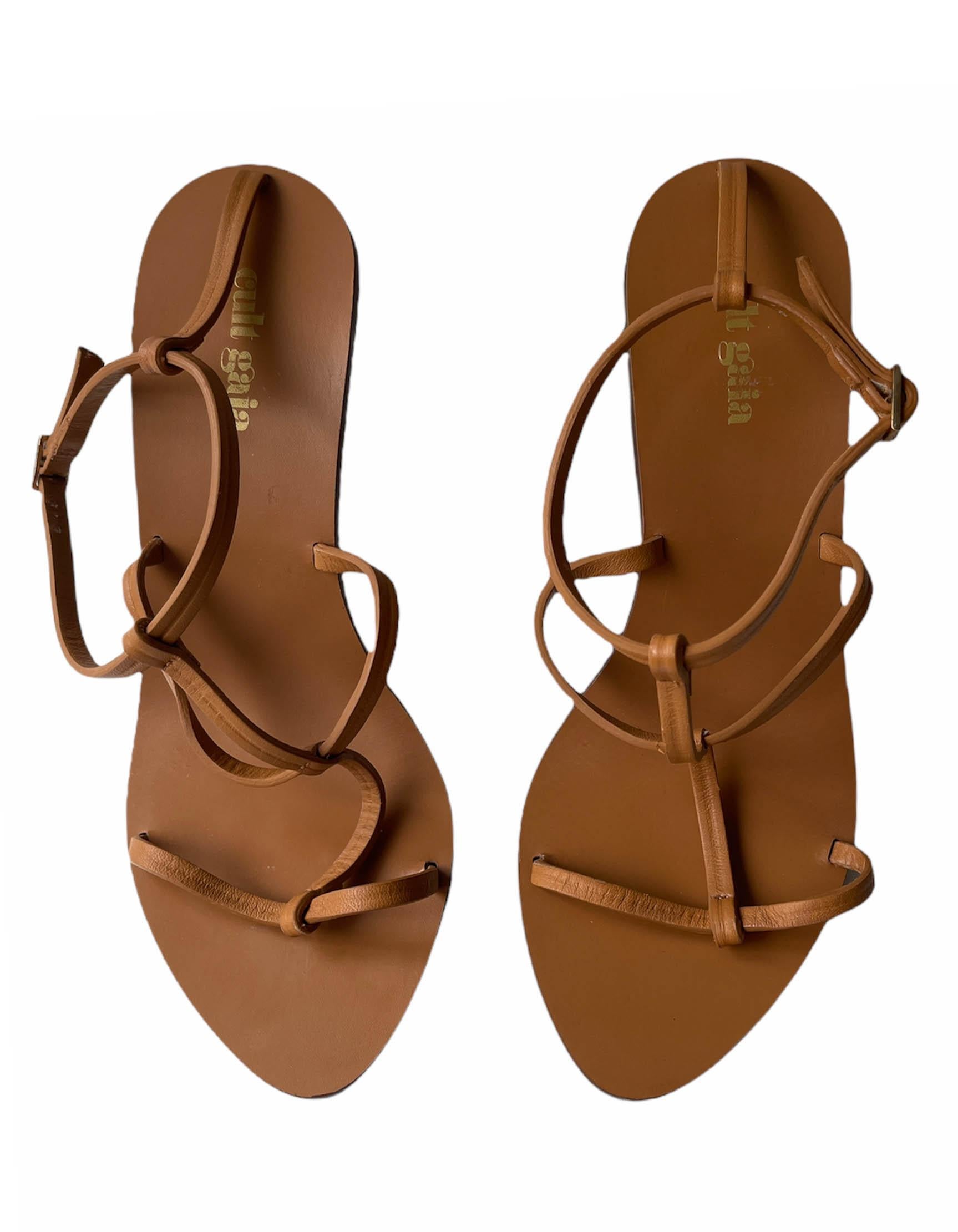 Cult Gaia Sandalias de piel marrón Eden sz 36 Marrón