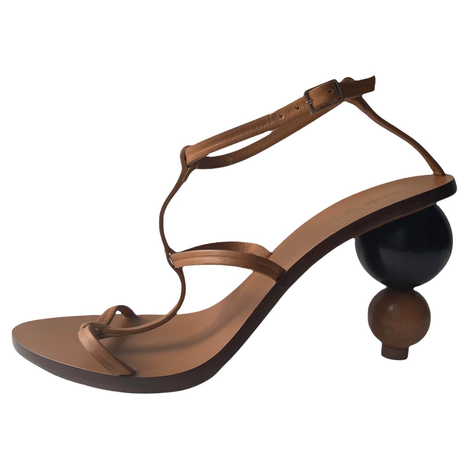 Cult Gaia Brown Eden Leather Sandals sz 36 For Sale