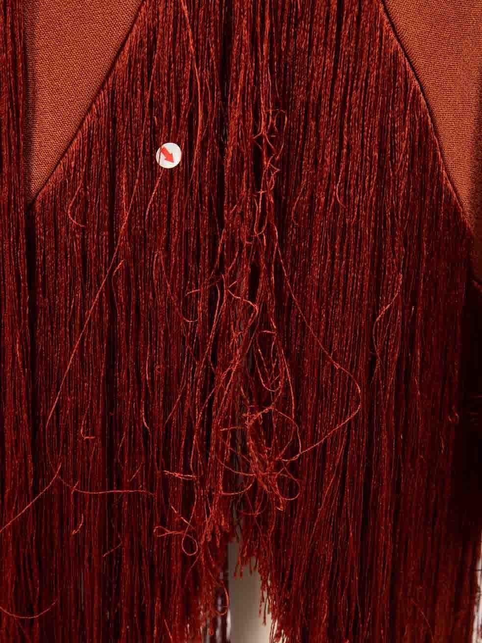 Cult Gaia Brown Natalia Fringe Hem Midi Dress Size XS 2