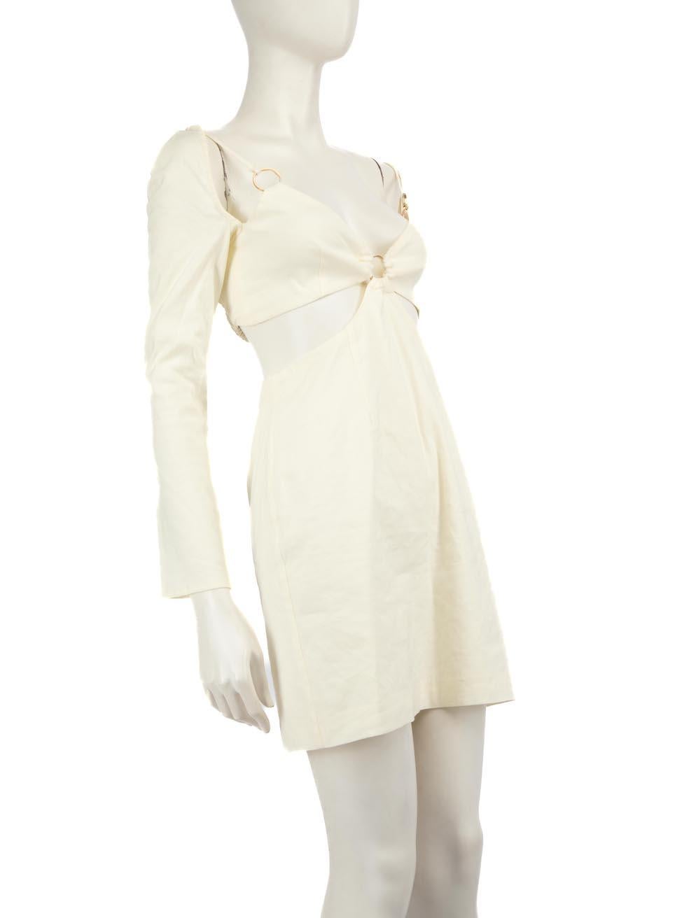 CONDITION is Never worn, with tags. Hardly any wear to the dress is evident. However, discolouration is seen to the front neckline due to poor storage on this new Cult Gaia designer resale item. Discolouration may need gentle hand wash contrary to