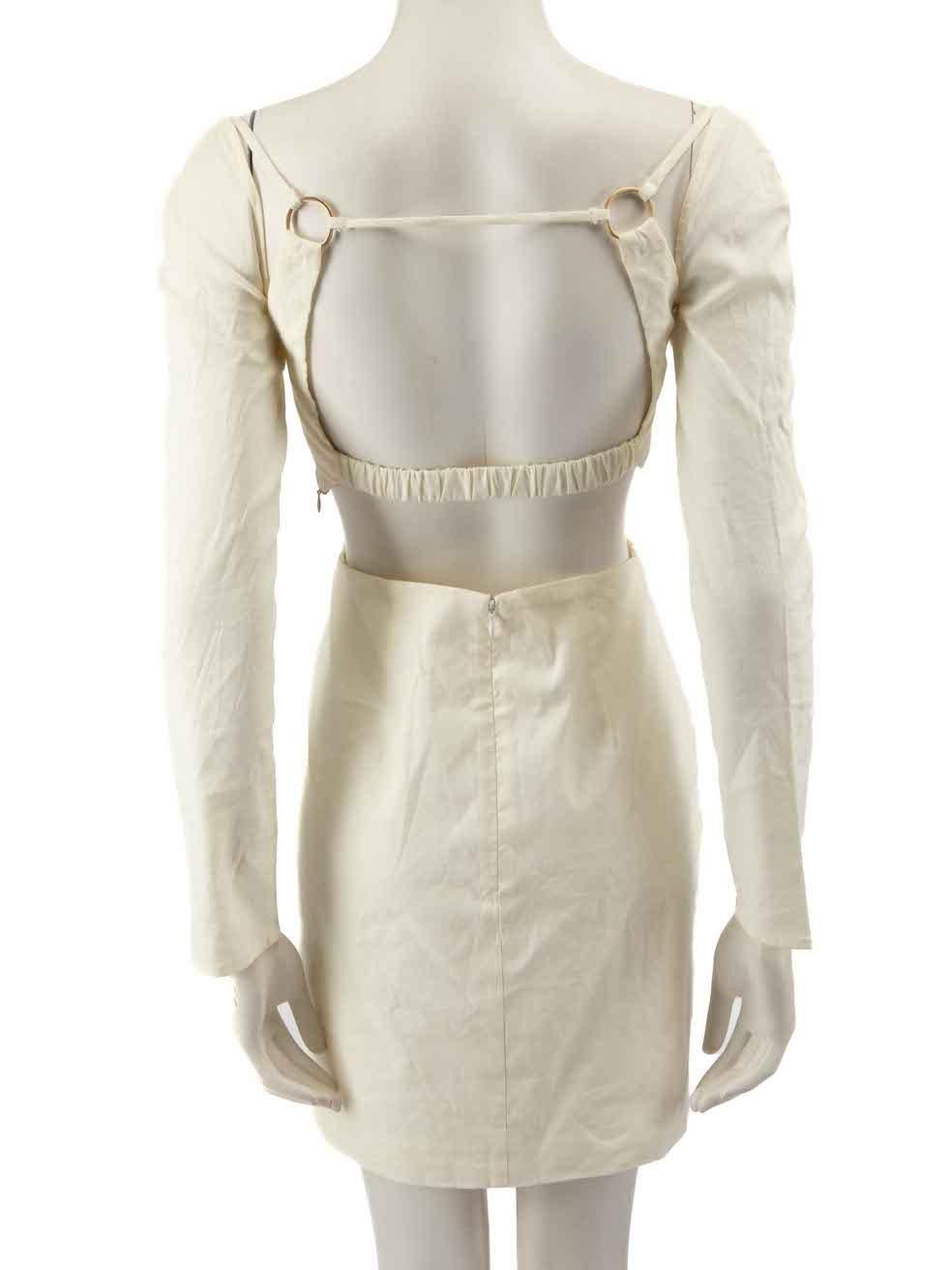 Beige Cult Gaia Cream Cut Out Accent Mia Dress Size S For Sale