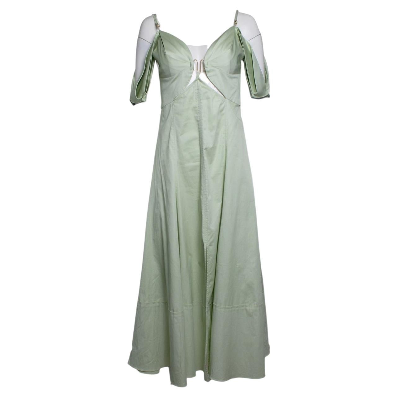 Cult Gaia, green Dina off shoulder midi dress