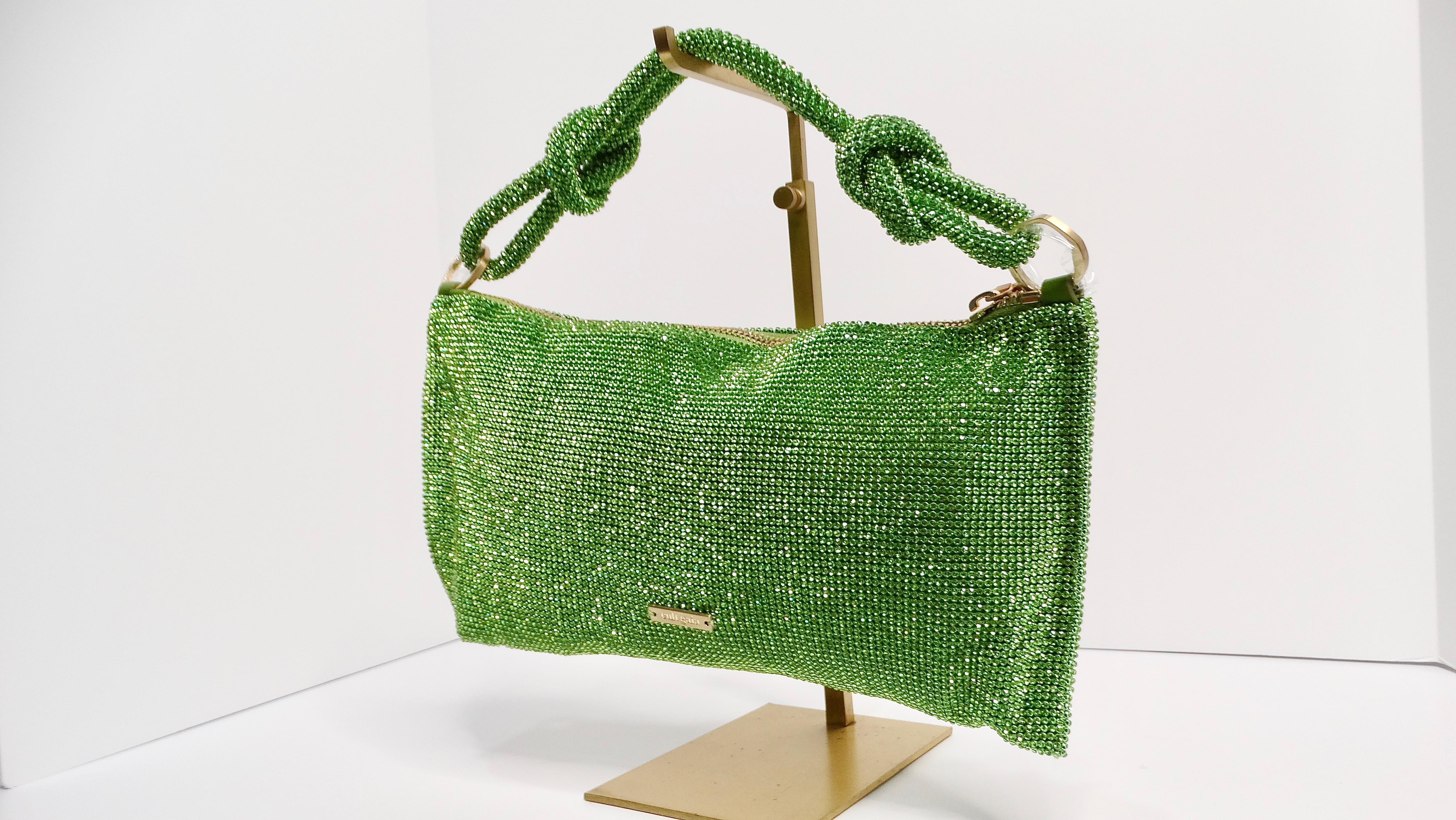 Women's Cult Gaia Green Nano Hera Crystal Handbag For Sale