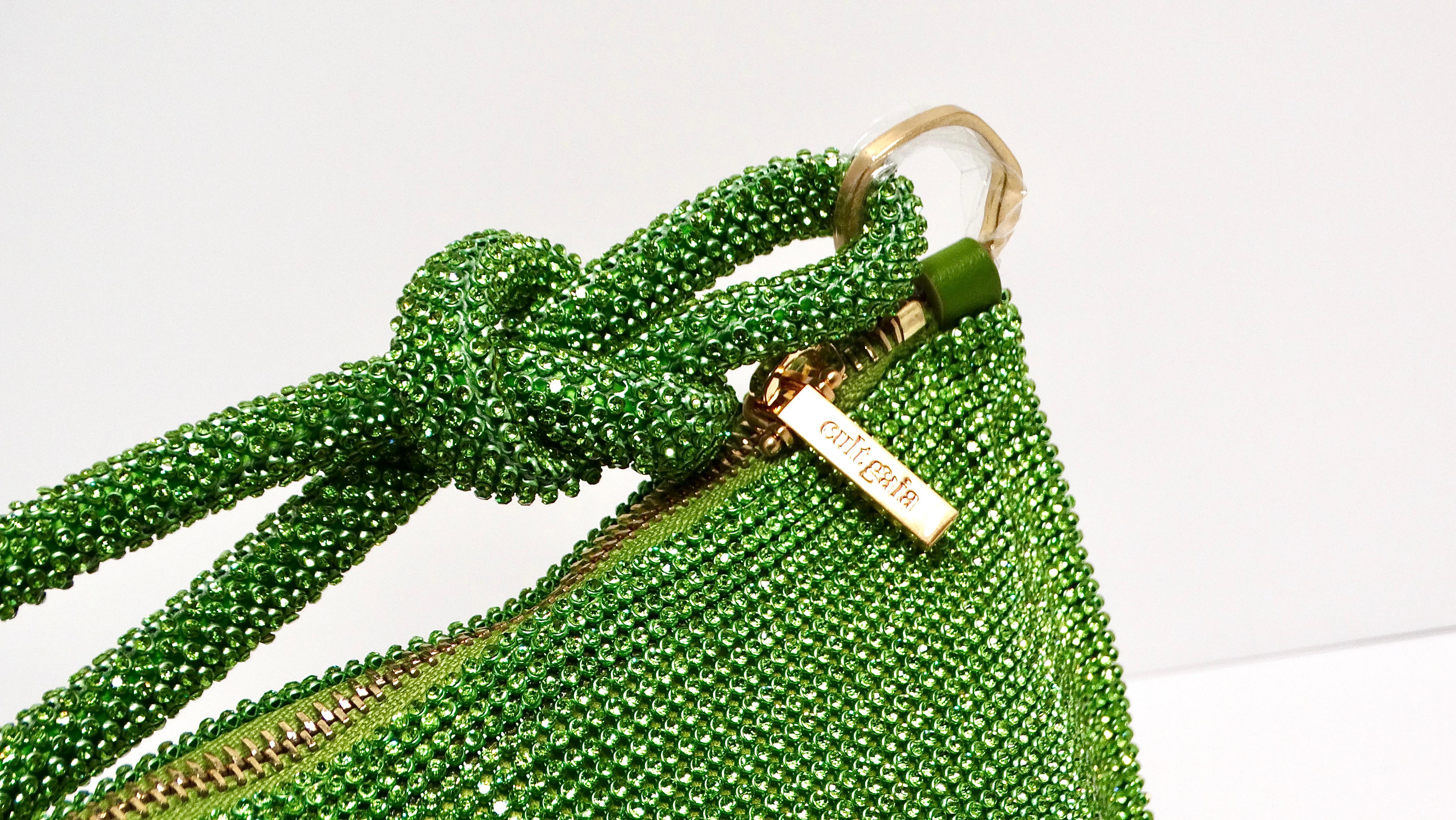 Cult Gaia Green Nano Hera Crystal Handbag For Sale 4