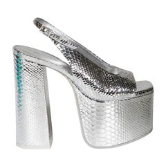 Cult Gaia Leather Snake Print Platform Heels Size IT 36