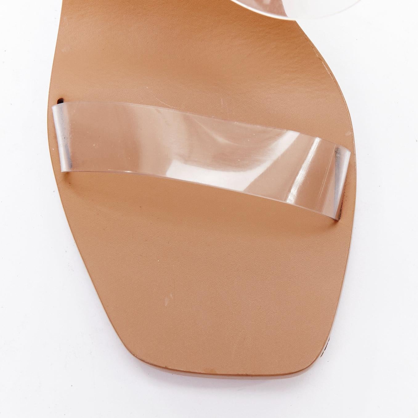CULT GAIA Meta gold sculptural heel clear PVC mule sandals EU38 1