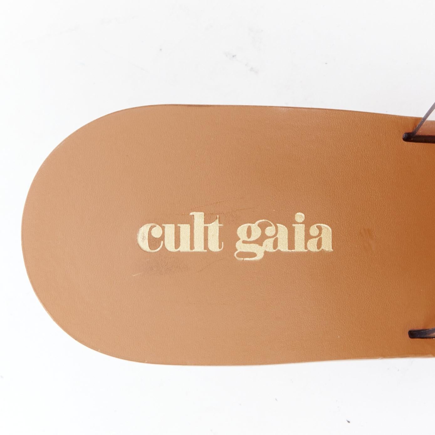 CULT GAIA Meta gold sculptural heel clear PVC mule sandals EU38 4