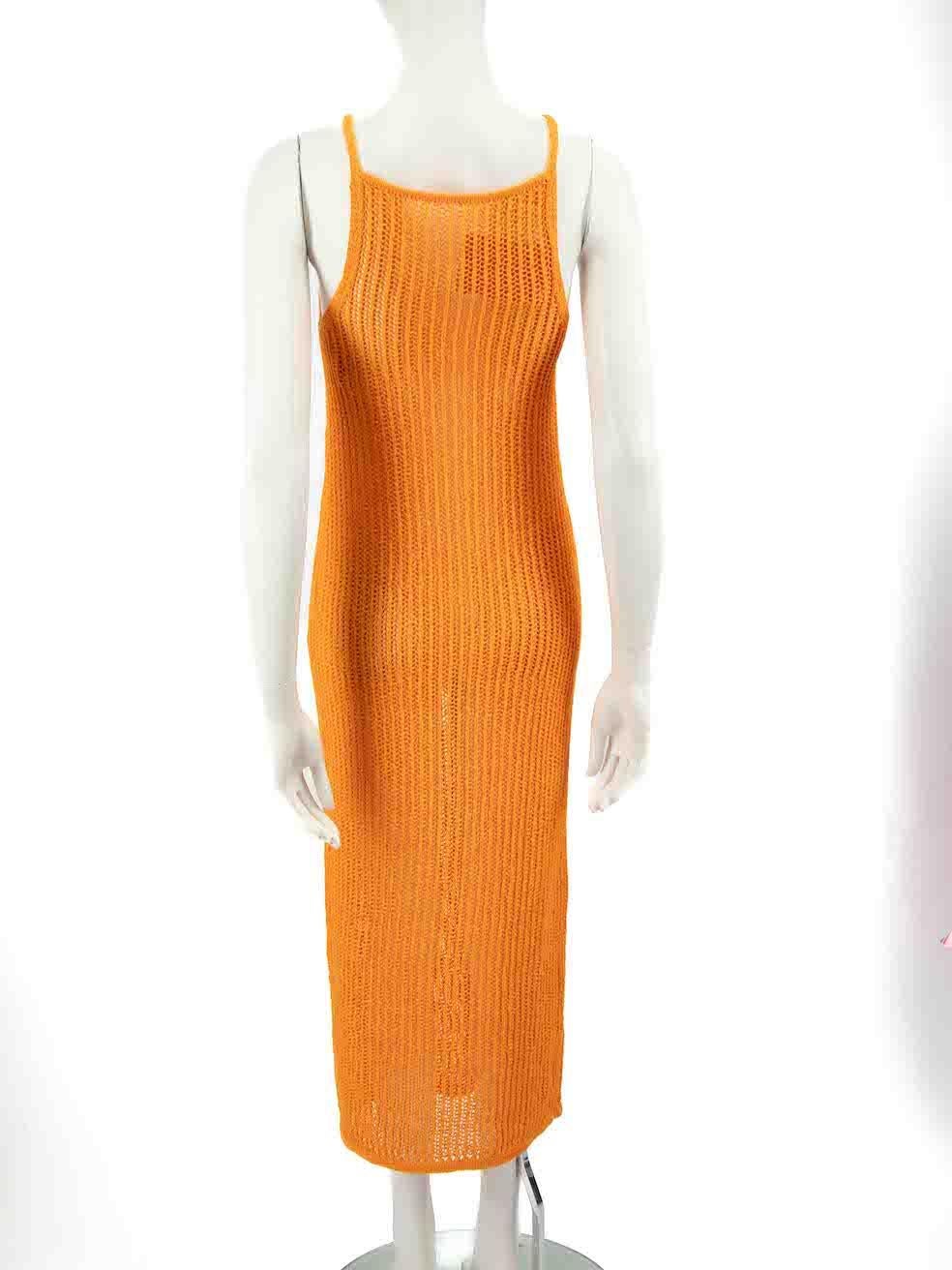 Cult Gaia Orange Yaro Knit Midi Dress Size S In New Condition In London, GB