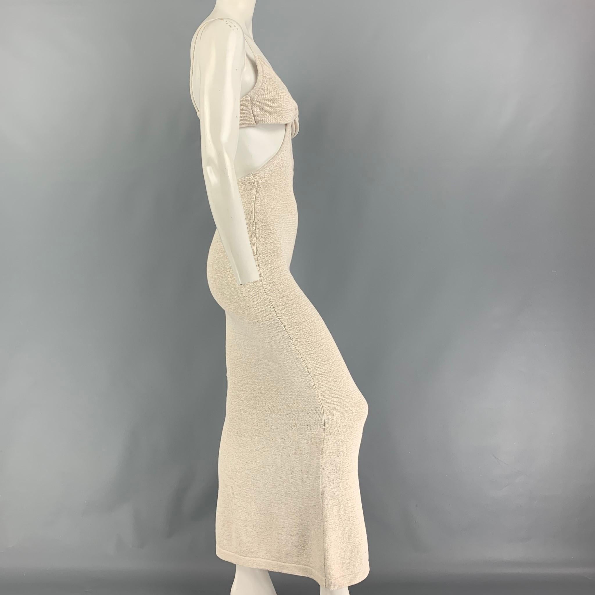 CULT GAIA 'Serita' dress comes in a off-white knitted cotton / polyester featuring side cut-out details and spaghetti straps. 

New With Tags.
Marked: XS
Original Retail Price: $458.00

Measurements:

Bust: 20 in.
Waist: 21 in.
Hip: 27 in.
Length: