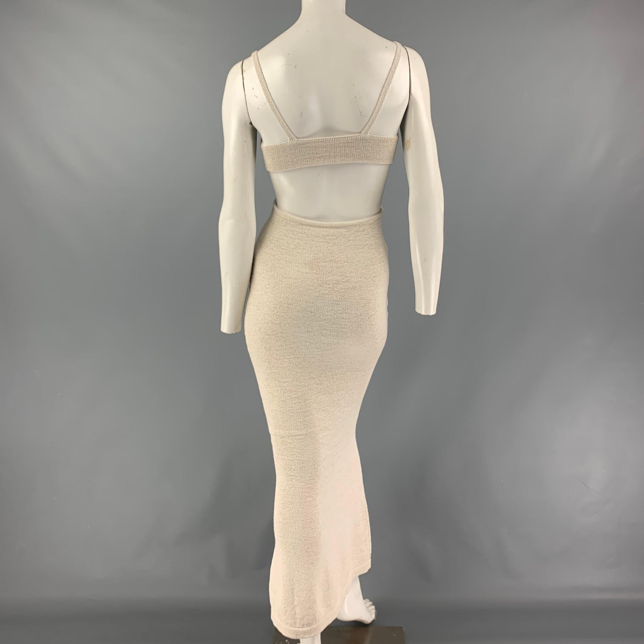 CULT GAIA Size XS Off White Cotton Polyester Cutout Serita Dress In New Condition In San Francisco, CA