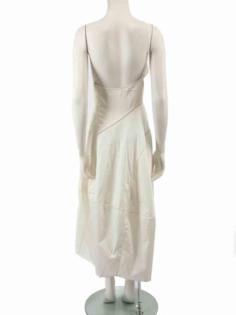 Cult Gaia White Cotton Asymmetric Cut Midi Dress Size S In Good Condition In London, GB