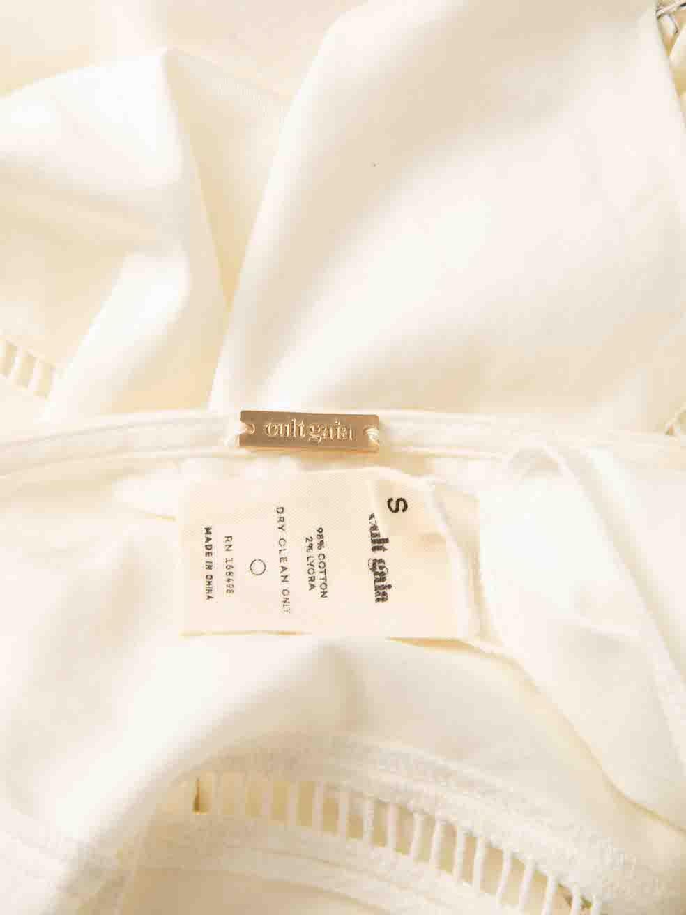 Cult Gaia White Cotton Asymmetric Cut Midi Dress Size S 4