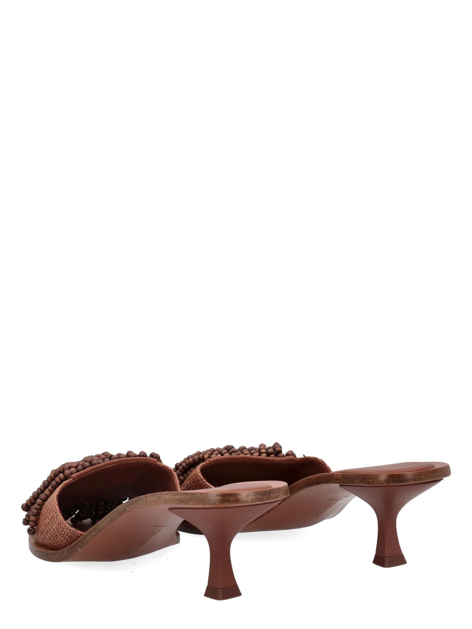 Cult Gaia Women Sandals Brown Eco-Friendly Fabric EU 39 In Good Condition For Sale In Milan, IT