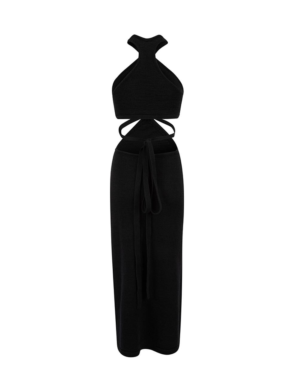 Cult Gaia Women's Black Halterneck Midi Dress In Excellent Condition In London, GB