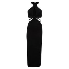 Used Cult Gaia Women's Black Halterneck Midi Dress