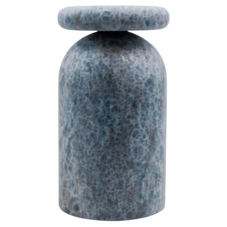 Cult Hand-Sculpted Stool & Side Table in Blue Calcite Stone by Panorammma