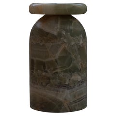 Cult Hand-Sculpted Stool & Side Table in Green Marble & Onyx by Panorammma