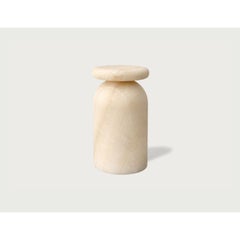 Cult Hand-Sculpted Stool & Side Table in Mexican Ice Onyx & Marble by Panorammma