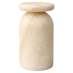 Cult Hand-Sculpted Stool & Side Table in Mexican Ice Onyx & Marble by Panorammma