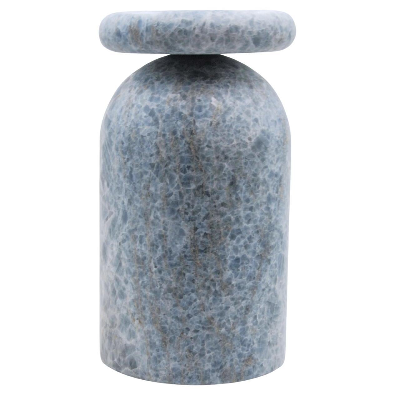 Cult Stool, table d'appoint sculpturale, Blue Calacite