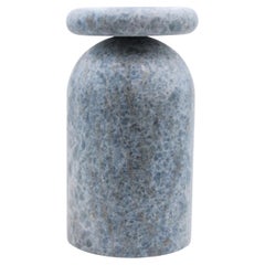Cult Stool, Sculptural Side Table, Blue Calacite
