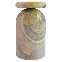 Cult Stool, Sculptural Side Table, Mexican Green Onyx