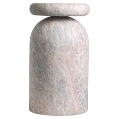 Kult-Hocker, skulpturaler Beistelltisch, Rosenmarmor, Mexiko
