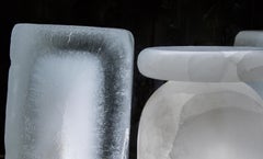 Cult Table Contemporary Side Table in White Ice Onyx Marble