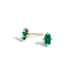Cultivated Emerald Emerald-Cut Studs