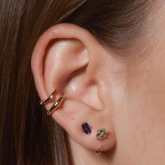 Cultivated Mint Sapphire Emerald-Cut Studs