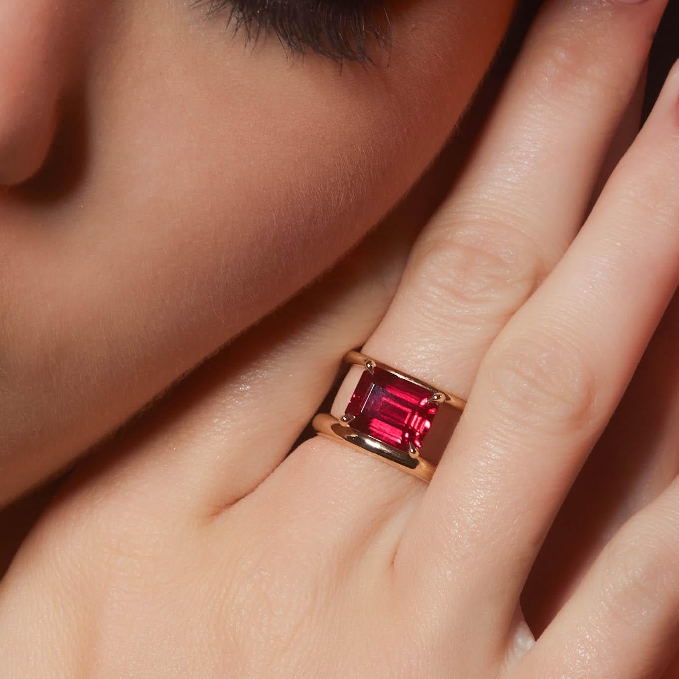 For Sale:  Cultivated Ruby Double Band Ring 2