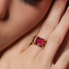 Cultivated Ruby Double Band Ring
