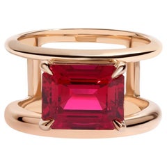 Cultivated Ruby Double Band Ring