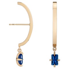 Cultivated Sapphire Zaha Ear Arc Dangles