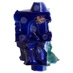 Vase « Cloutiver son jardin » décoré en porcelaine émaillée, pièce unique